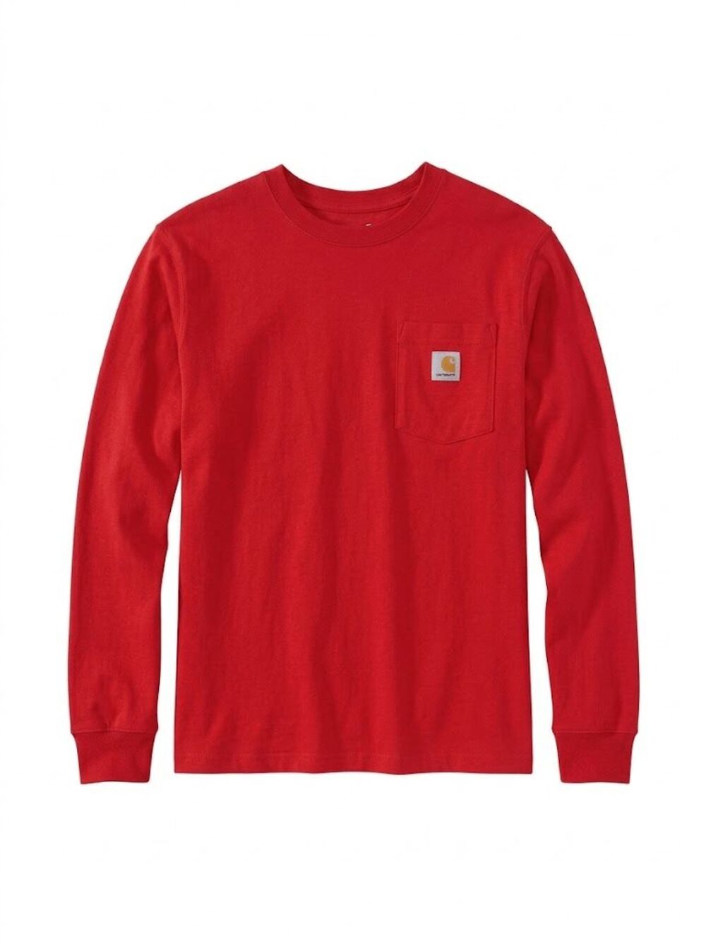 Carhartt YOUTH Bright Red Long Sleeve Workwear Pocket T-Shirt NWT